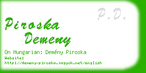 piroska demeny business card